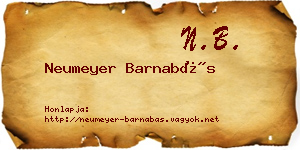 Neumeyer Barnabás névjegykártya